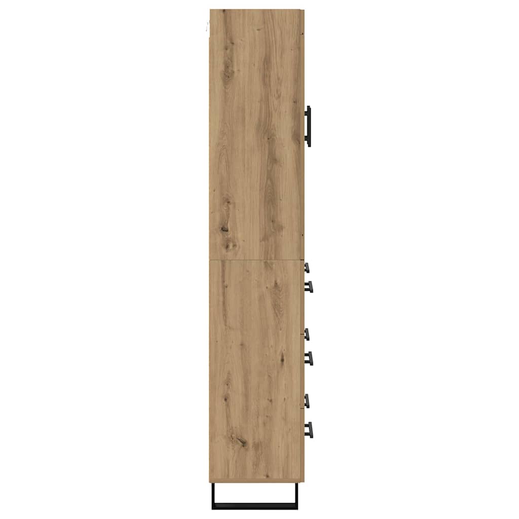 Hoge kast met lade 2 pcs Artisan Eiken Geengineerd Hout en Glas