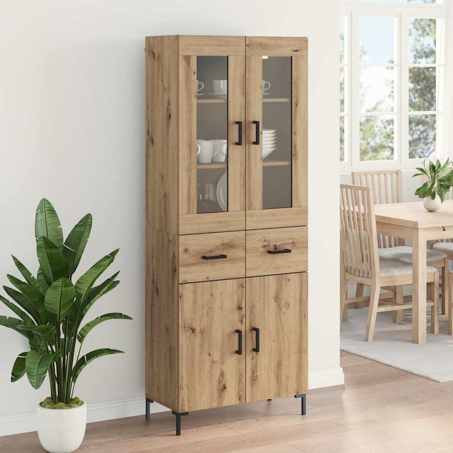 Hoge kast 2 pcs Artisan Eiken 69,5 x 34 x 180 cm Bewerkt hout