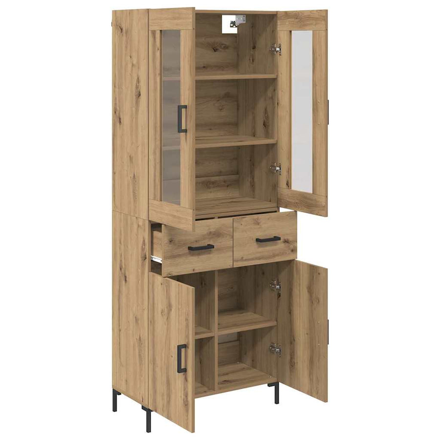 Hoge kast 2 pcs Artisan Eiken 69,5 x 34 x 180 cm Bewerkt hout