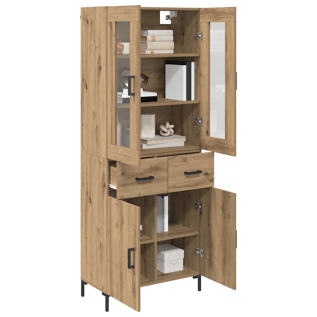 Hoge kast 2 pcs Artisan Eiken 69,5 x 34 x 180 cm Bewerkt hout
