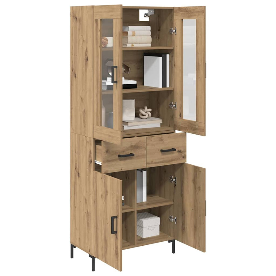 Hoge kast 2 pcs Artisan Eiken 69,5 x 34 x 180 cm Bewerkt hout
