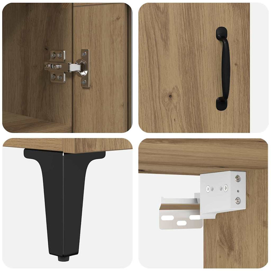 Hoge kast Artisan Eiken 69,5 x 34 x 180 cm Bewerkt hout