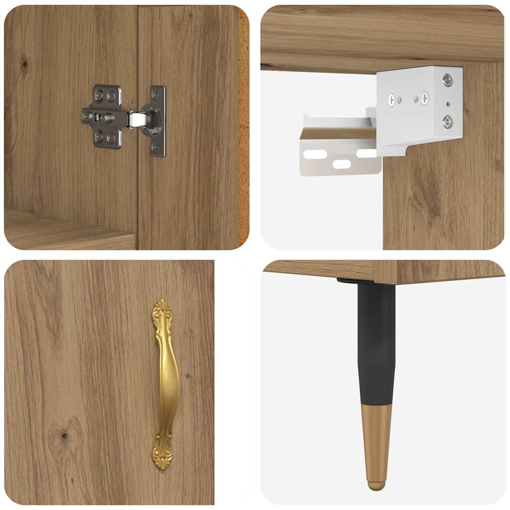 Hoge kast Artisan Eiken 69,5 x 34 x 180 cm Bewerkt hout