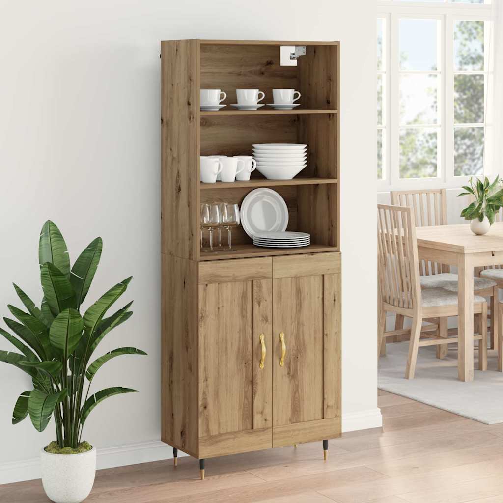Hoge kast Artisan Eiken 69,5 x 34 x 180 cm Bewerkt hout