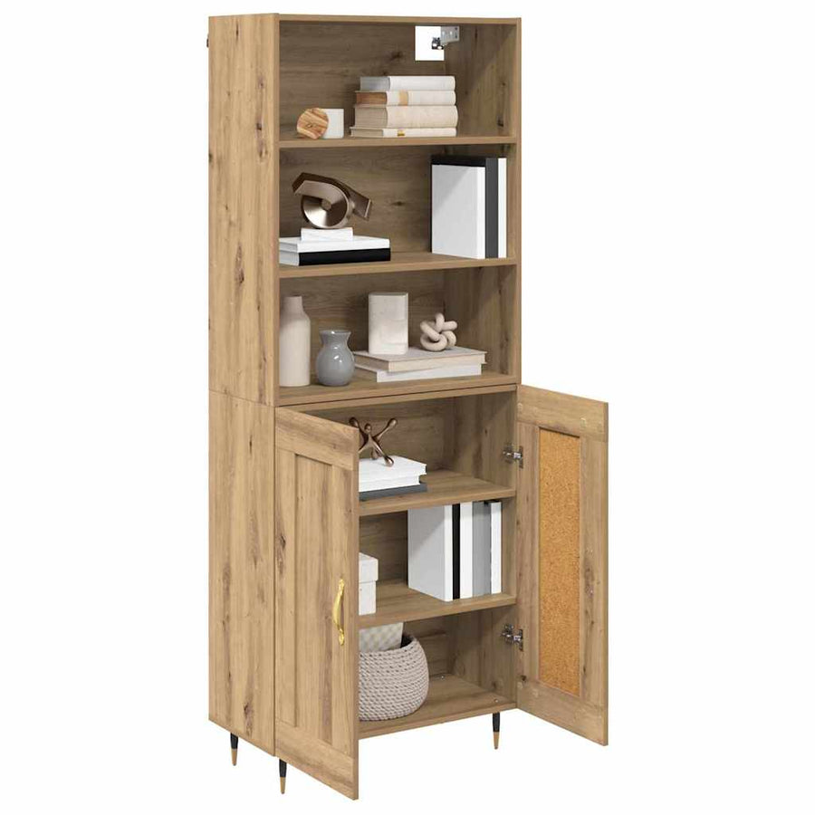 Hoge kast Artisan Eiken 69,5 x 34 x 180 cm Bewerkt hout
