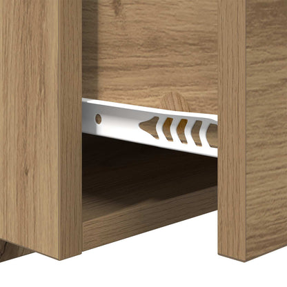 Hoofdbord Met Kast met lade 3 pcs Artisan Eiken Bewerkt hout