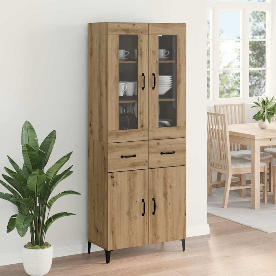Highboard Artisan Eiken 69,5 x 34 x 180 cm Bewerkt hout