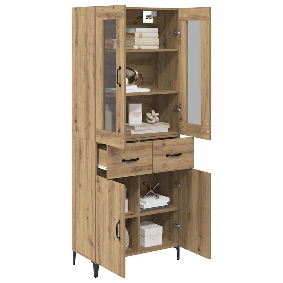 Highboard Artisan Eiken 69,5 x 34 x 180 cm Bewerkt hout