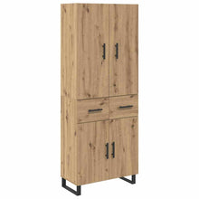 Hoge kast met lade 2 pcs Artisan Eiken Geengineerd Hout en Glas