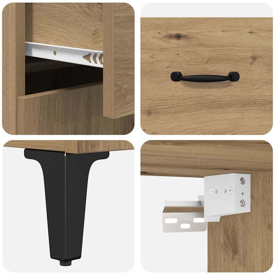 Hoge kast Artisan Eiken 69,5 x 34 x 180 cm Bewerkt hout