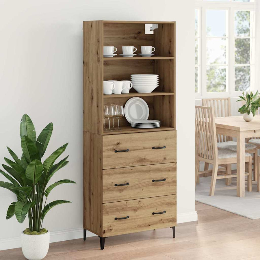 Hoge kast Artisan Eiken 69,5 x 34 x 180 cm Bewerkt hout