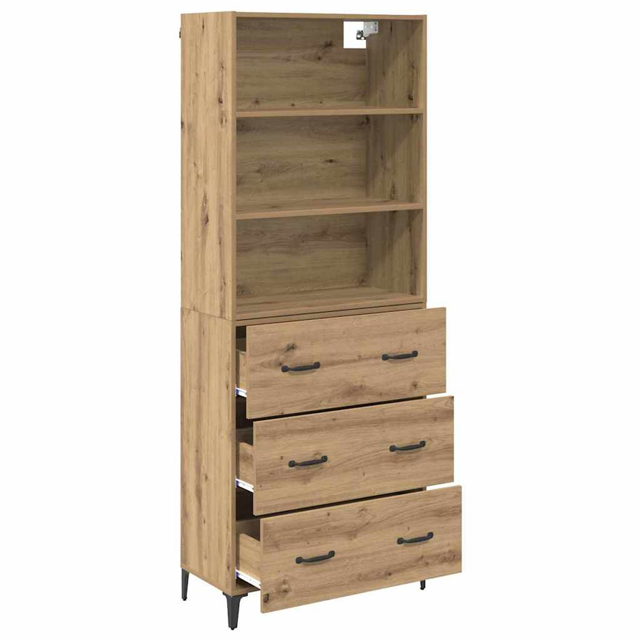 Hoge kast Artisan Eiken 69,5 x 34 x 180 cm Bewerkt hout