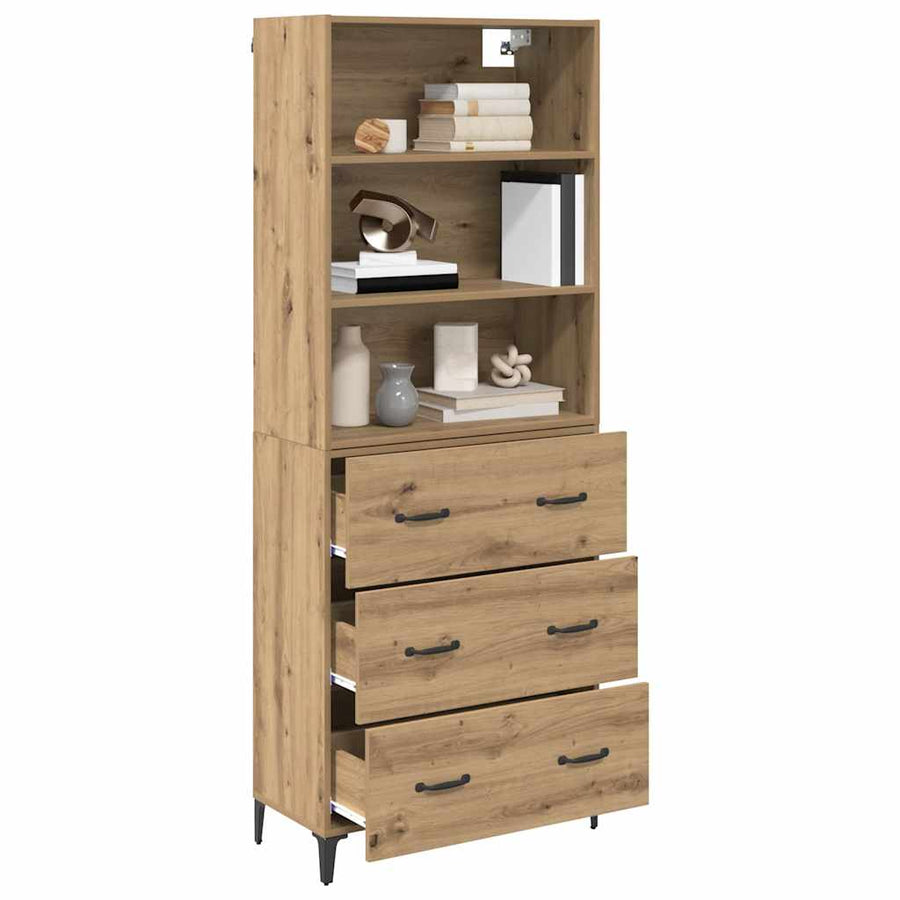 Hoge kast Artisan Eiken 69,5 x 34 x 180 cm Bewerkt hout