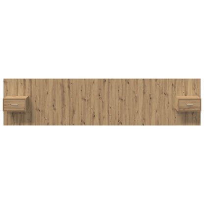 Hoofdbord Met Kast met lade 3 pcs Artisan Eiken Bewerkt hout