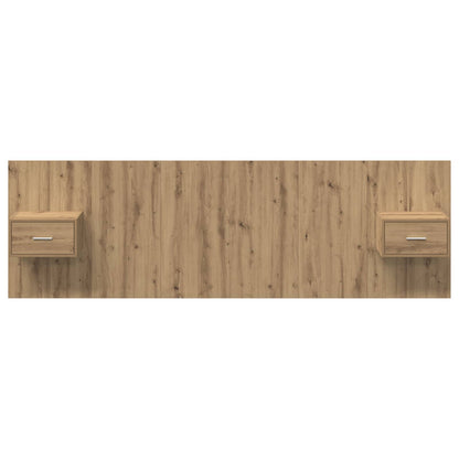 Hoofdbord Met Kast met lade 3 pcs Artisan Eiken Bewerkt hout
