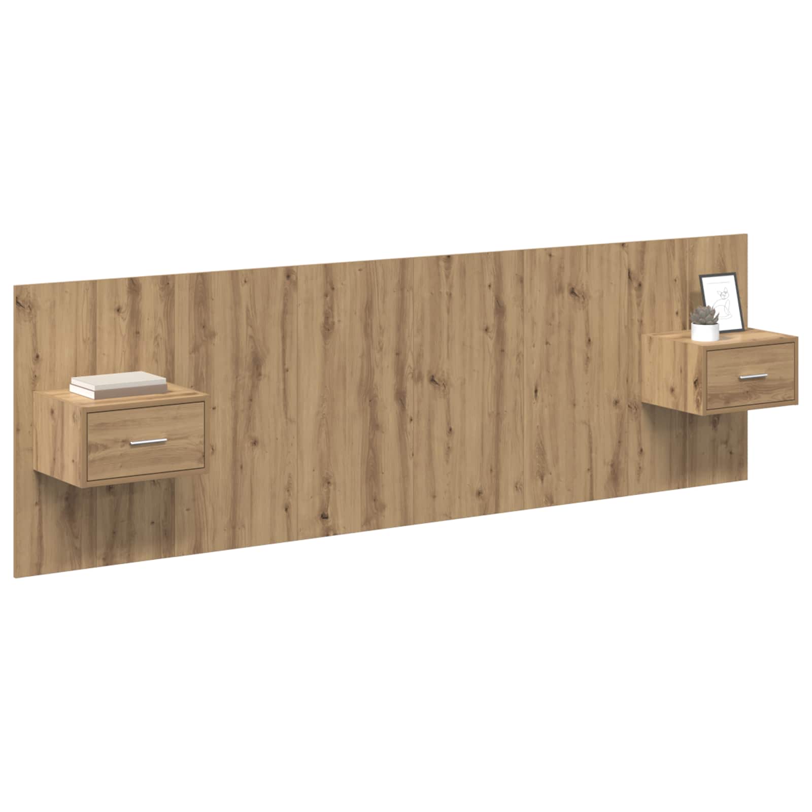 Hoofdbord Met Kast met lade 3 pcs Artisan Eiken Bewerkt hout