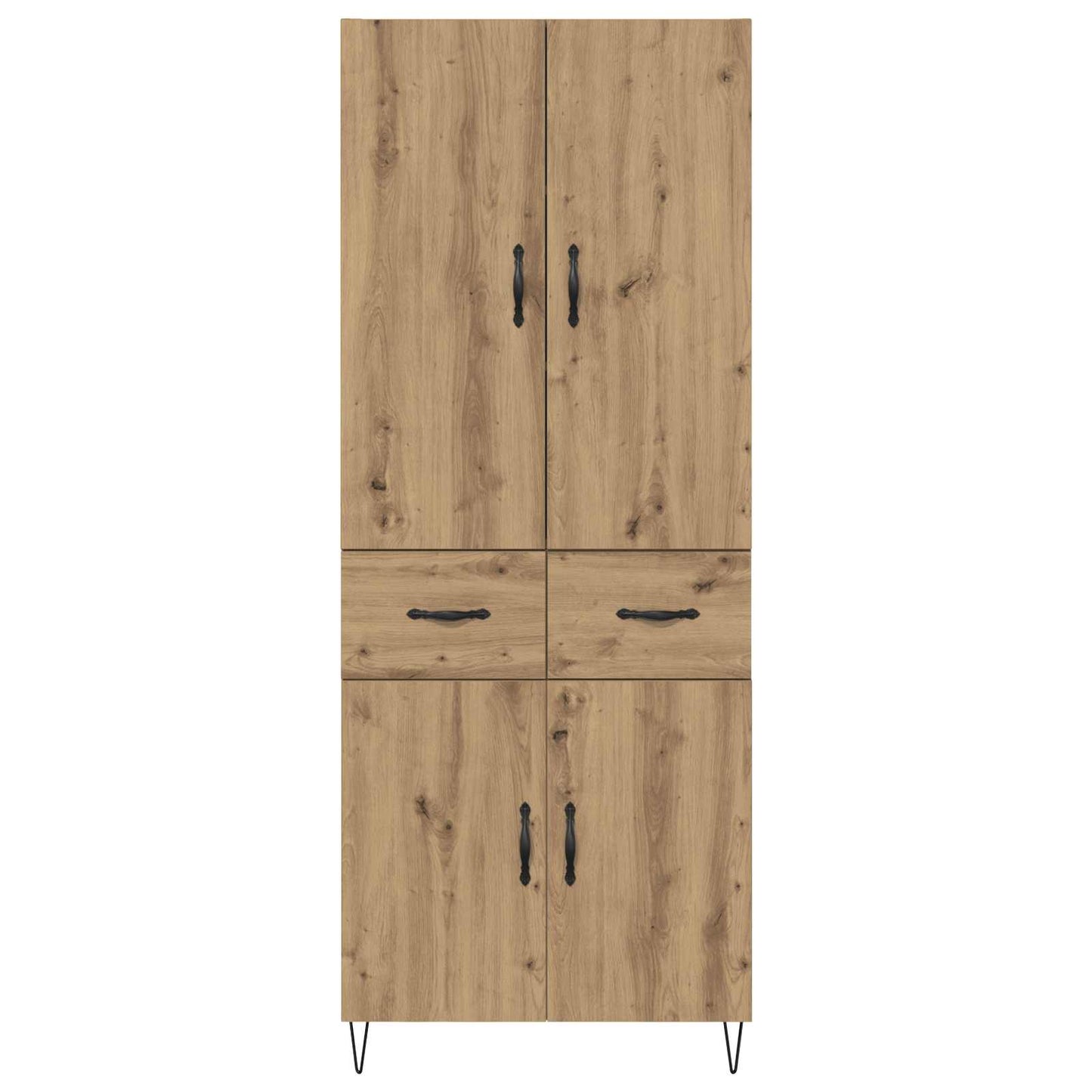 Hoge kast met lade 2 pcs Artisan Eiken Geengineerd Hout en Glas