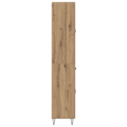 Hoge kast met lade 2 pcs Artisan Eiken Geengineerd Hout en Glas