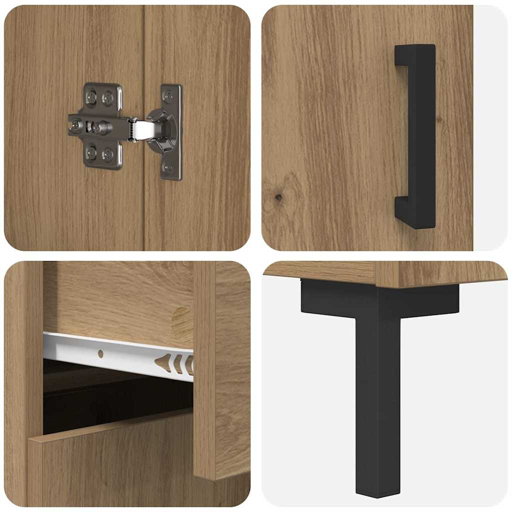Highboard Artisan Eiken 69,5 x 34 x 180 cm Bewerkt hout