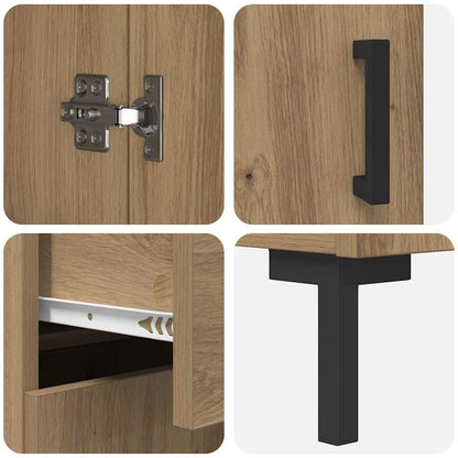 Highboard Artisan Eiken 69,5 x 34 x 180 cm Bewerkt hout