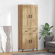 Hoge kast 69.5x34x180 cm artisan eiken bewerkt hout