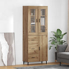 Tall cabinet with drawer 2 pcs Engineered wood Sonoma Oak