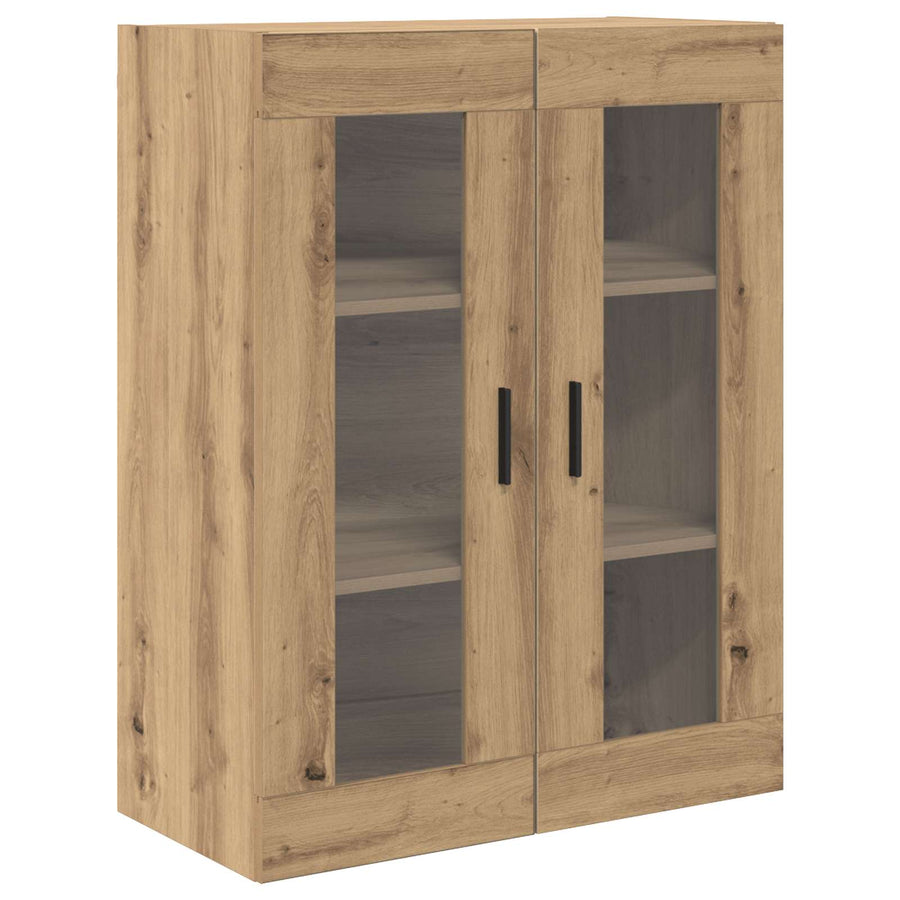 Hoge kast met lade 2 pcs Artisan Eiken Geengineerd Hout en Glas