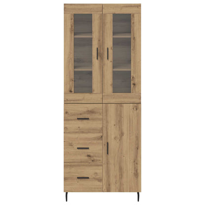 Hoge kast met lade 2 pcs Artisan Eiken Geengineerd Hout en Glas