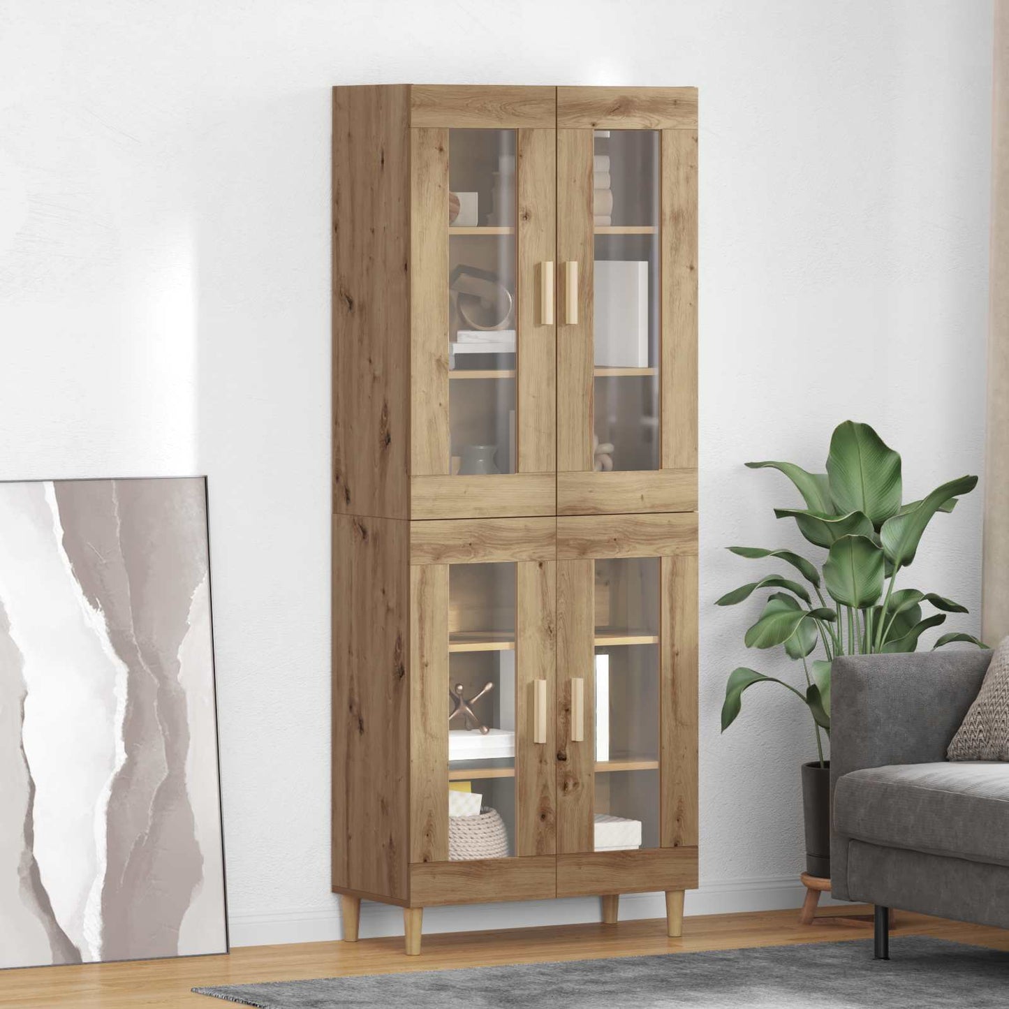 Hoge kast Artisan Eiken 69,5 x 34 x 180 cm Bewerkt hout