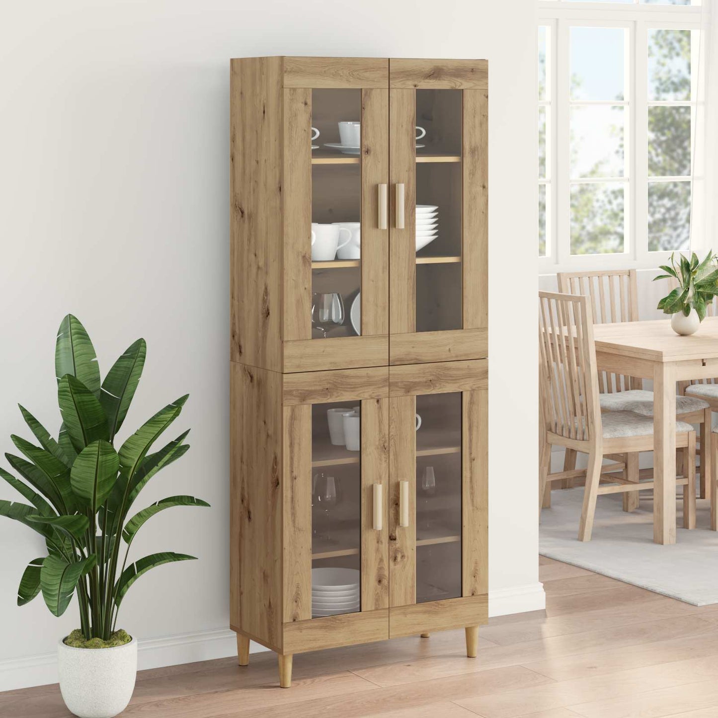 Hoge kast Artisan Eiken 69,5 x 34 x 180 cm Bewerkt hout