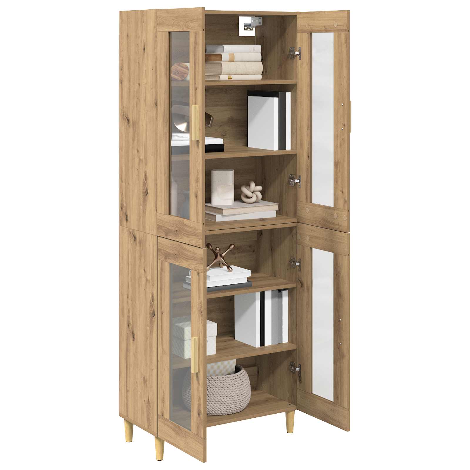 Hoge kast Artisan Eiken 69,5 x 34 x 180 cm Bewerkt hout