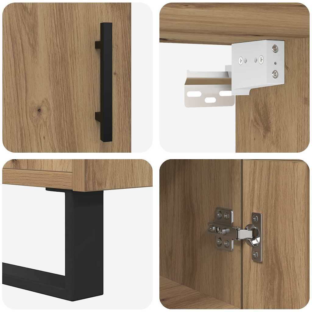 Highboard Artisan Eiken 69,5 x 34 x 180 cm Bewerkt hout