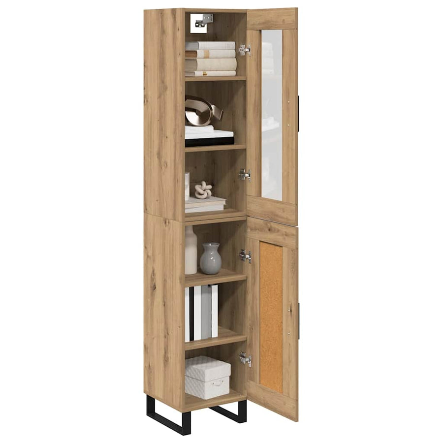 Highboard Artisan Eiken 69,5 x 34 x 180 cm Bewerkt hout
