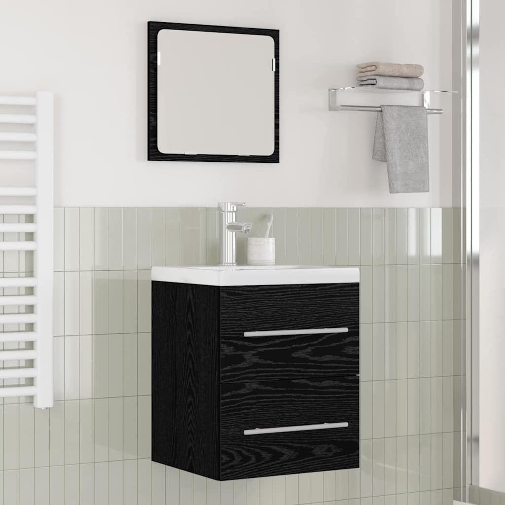 Badkamertenk te kast met lade Zwart Eiken 41 x 38,5 x 48 cm