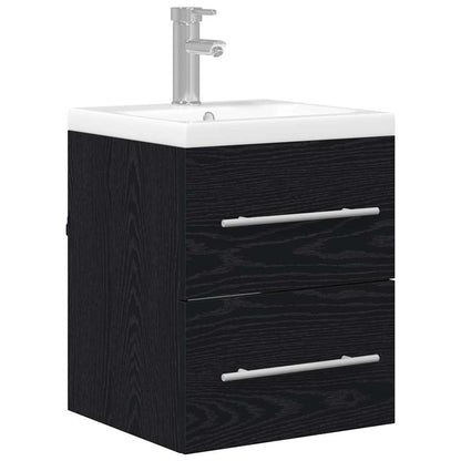 Badkamertenk te kast met lade Zwart Eiken 41 x 38,5 x 48 cm