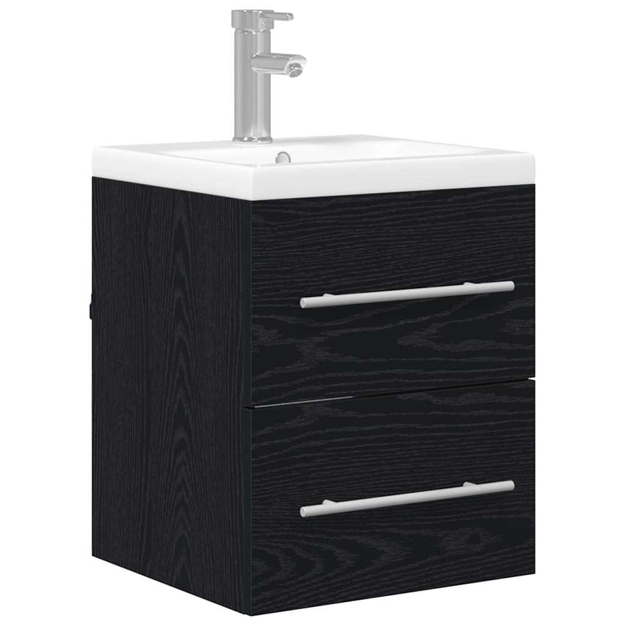 Badkamertenk te kast met lade Zwart Eiken 41 x 38,5 x 48 cm