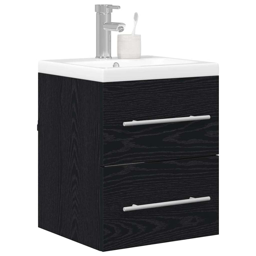 Badkamertenk te kast met lade Zwart Eiken 41 x 38,5 x 48 cm