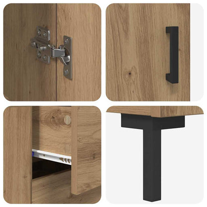 Hoge kast 2 pcs Artisan Eiken 69,5 x 34 x 180 cm Bewerkt hout