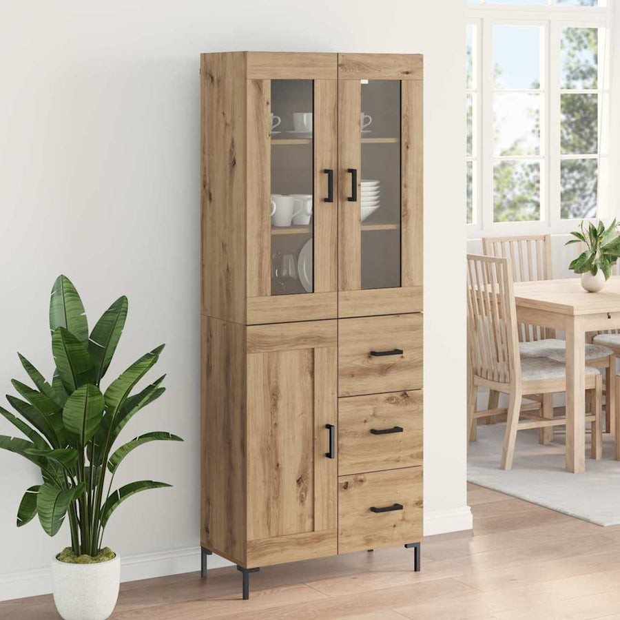 Hoge kast 2 pcs Artisan Eiken 69,5 x 34 x 180 cm Bewerkt hout