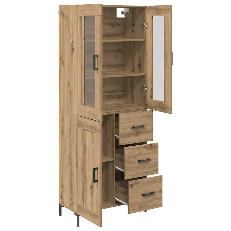 Hoge kast 2 pcs Artisan Eiken 69,5 x 34 x 180 cm Bewerkt hout
