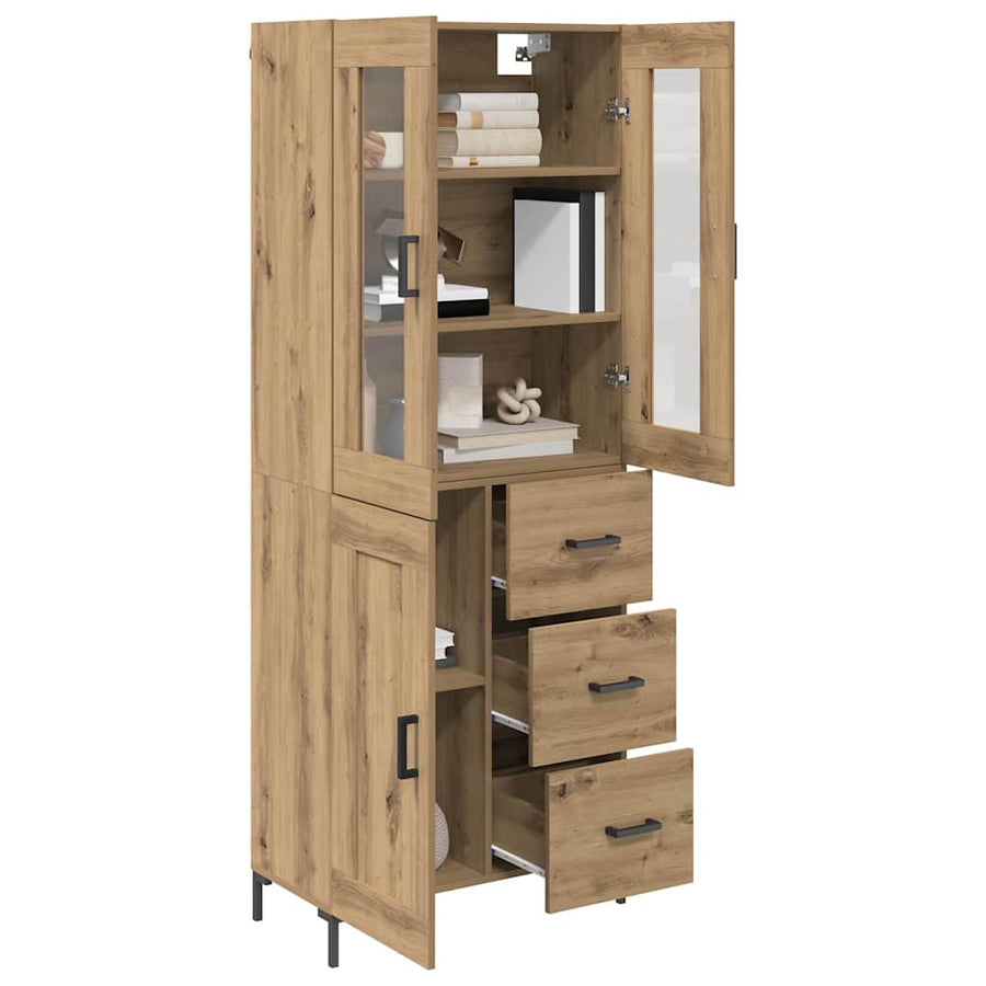 Hoge kast 2 pcs Artisan Eiken 69,5 x 34 x 180 cm Bewerkt hout