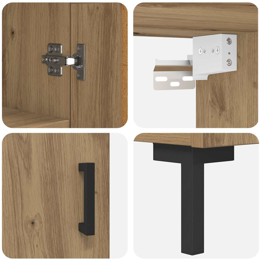 Hoge kast Artisan Eiken 69,5 x 34 x 180 cm Bewerkt hout