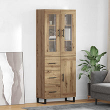 Hoge kast met lade 2 pcs Artisan Eiken Bewerkt hout