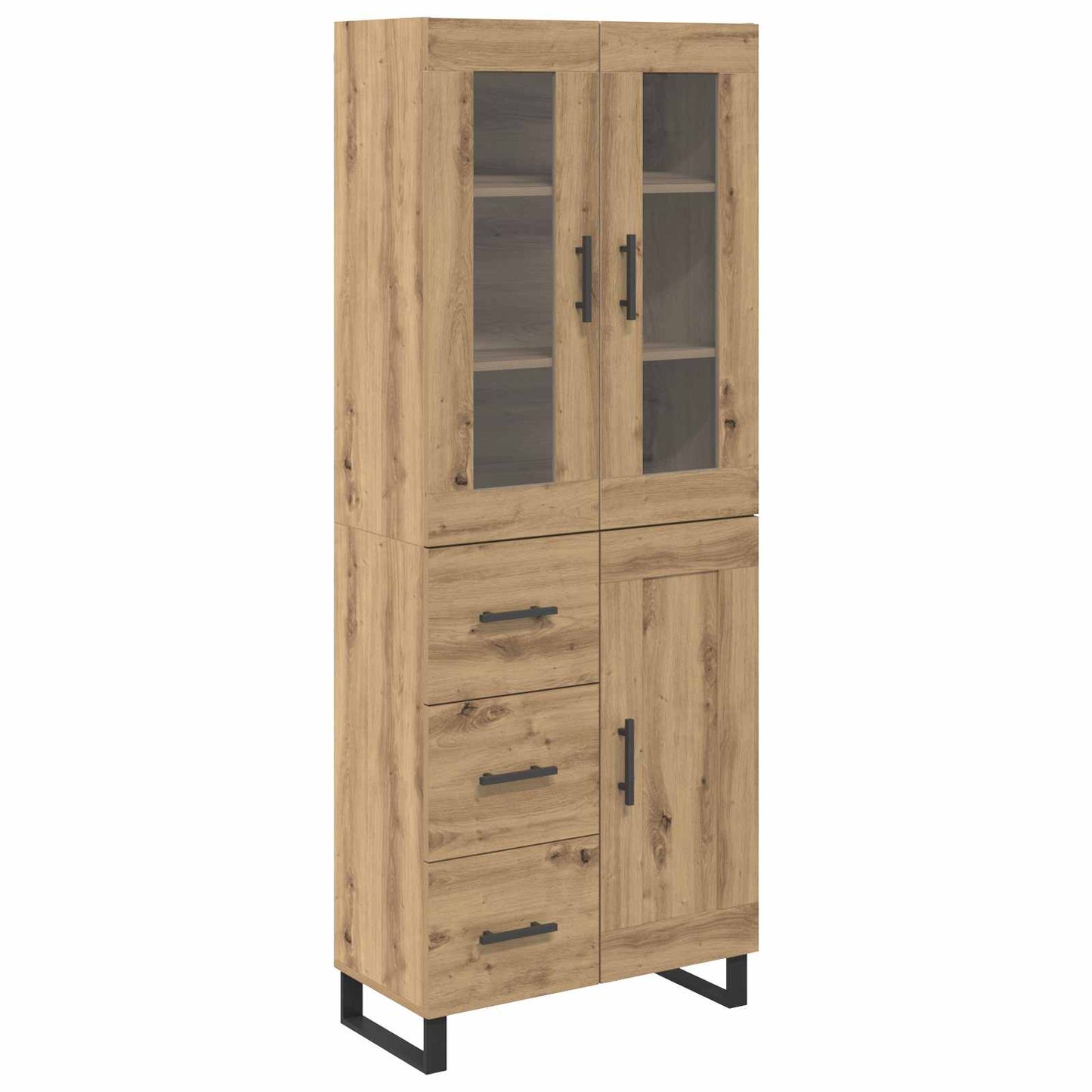 Hoge kast met lade 2 pcs Artisan Eiken Bewerkt hout