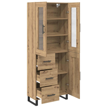 Hoge kast met lade 2 pcs Artisan Eiken Bewerkt hout