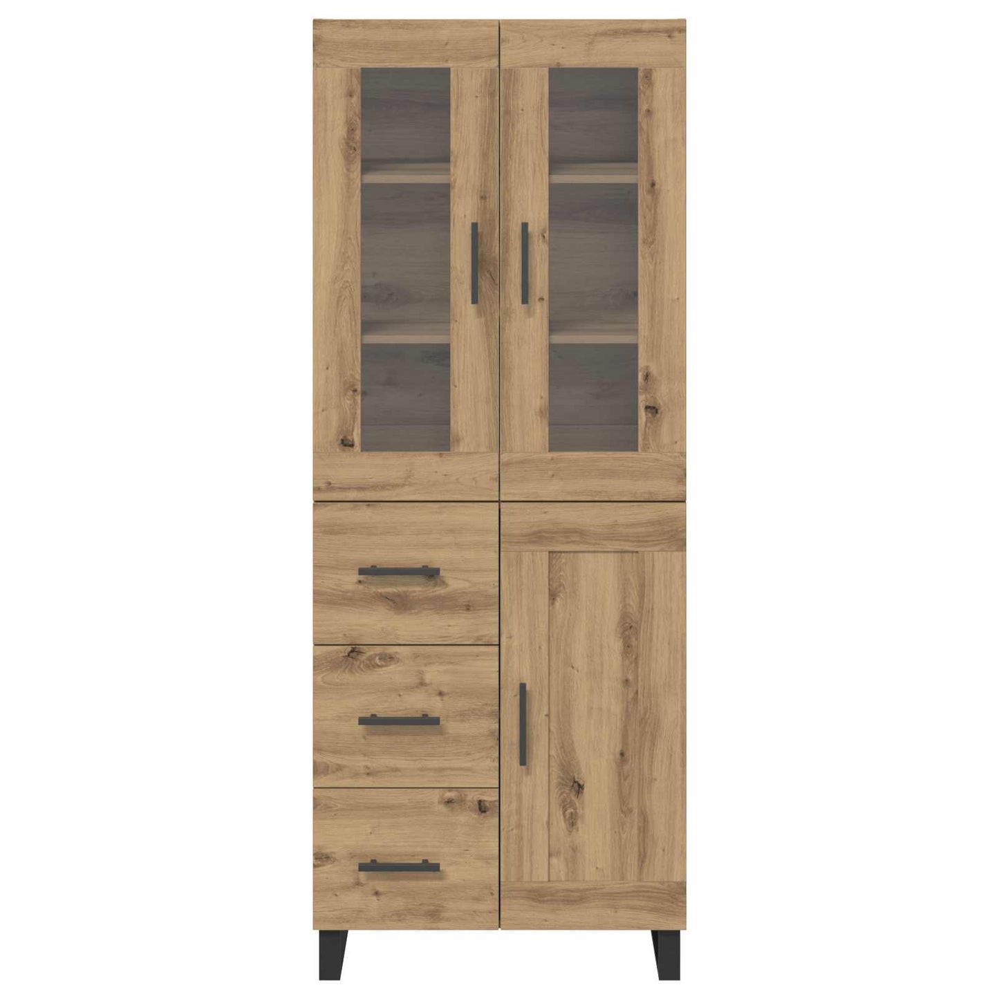 Hoge kast met lade 2 pcs Artisan Eiken Bewerkt hout