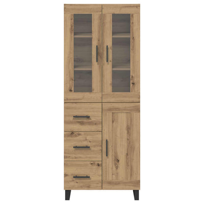 Hoge kast met lade 2 pcs Artisan Eiken Bewerkt hout