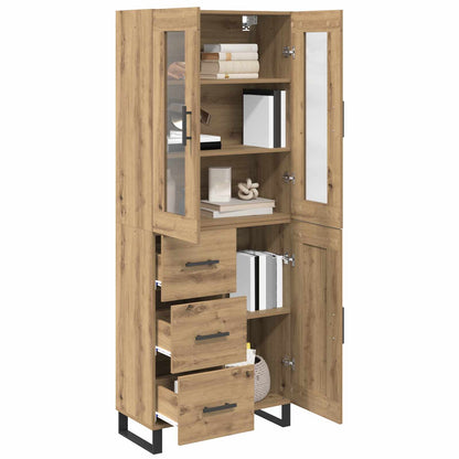 Hoge kast met lade 2 pcs Artisan Eiken Bewerkt hout