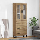 Tall cabinet with drawer 2 pcs Engineered wood Sonoma Oak
