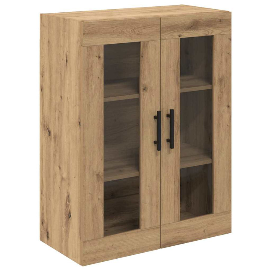 Hoge kast met lade 2 pcs Artisan Eiken Geengineerd Hout en Glas